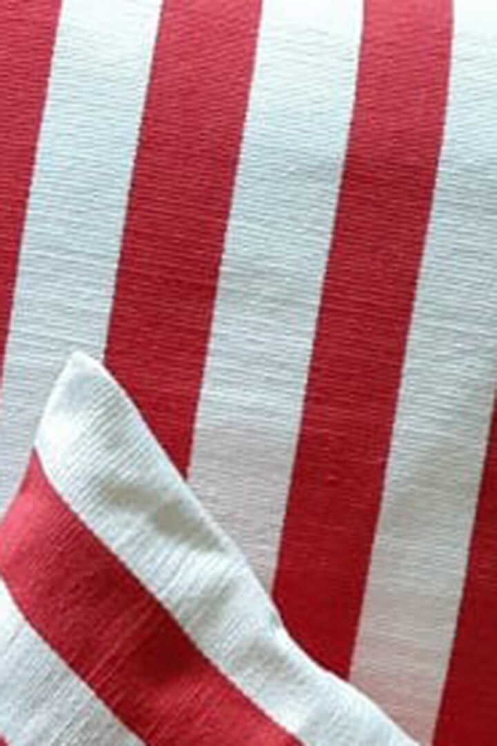 Red & White Cotton Handwoven Cushion Covers (Set of 2) by Lovitoli at Pernia's Pop Up Shop