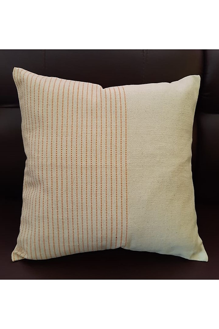 Orange Cotton Handwoven Cushion Covers (Set of 2) by Lovitoli