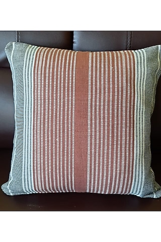 Grey & White Cotton Handwoven Cushion Covers (Set of 2) by Lovitoli