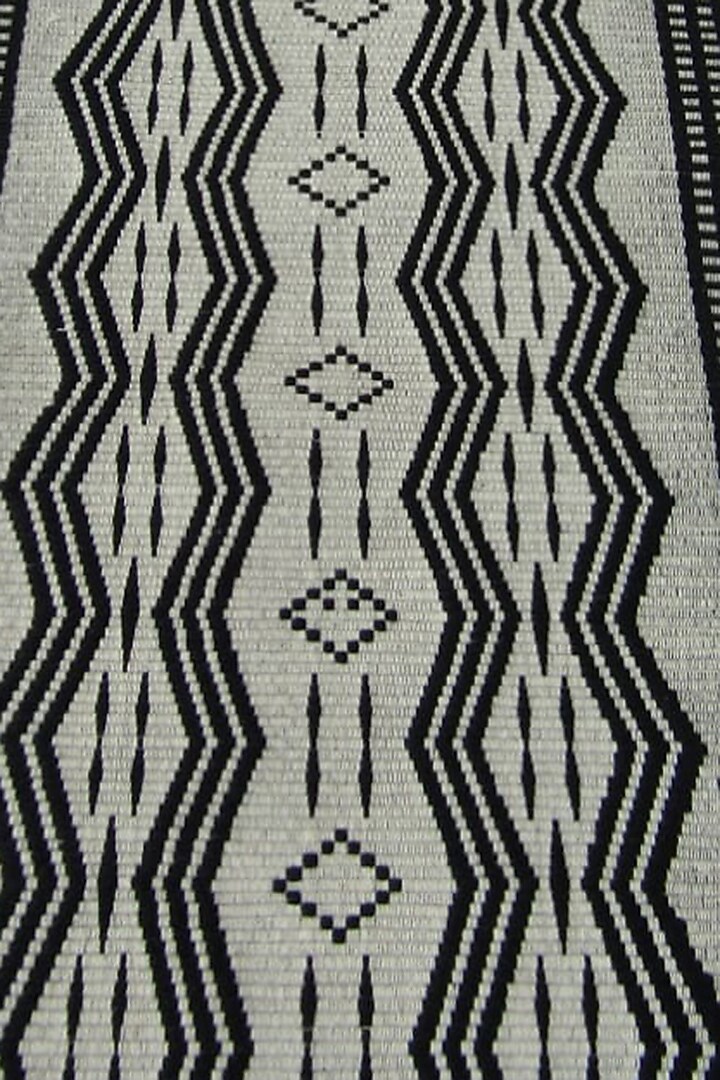 White & Black Cotton Handwoven Table Runner by Lovitoli at Pernia's Pop Up Shop