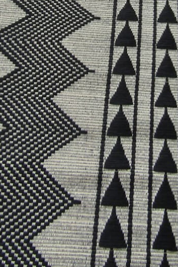 White & Black Cotton Handwoven Nisa Table Runner by Lovitoli at Pernia's Pop Up Shop