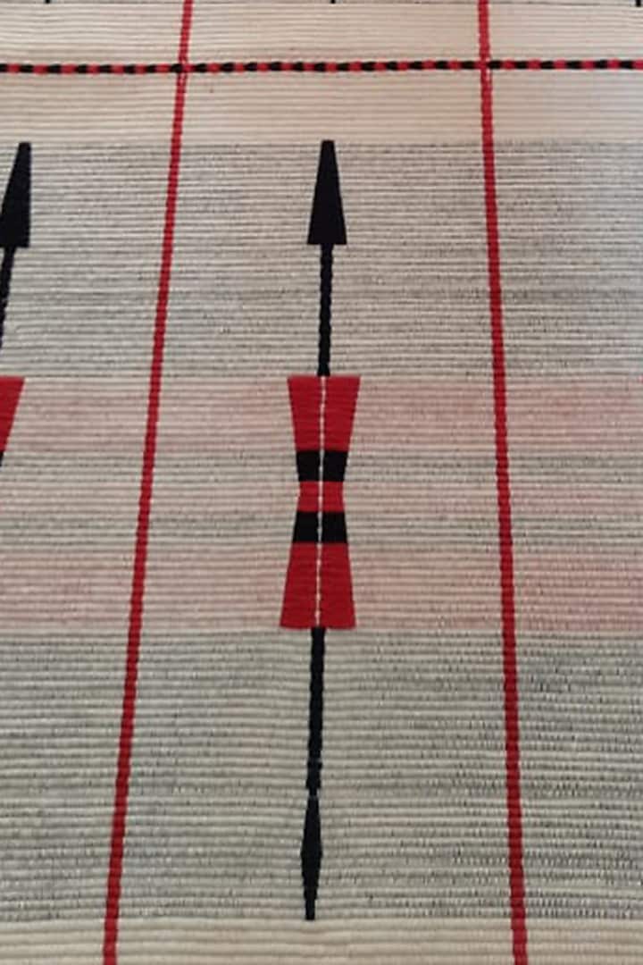 Pink & Black Cotton Handwoven Table Runner by Lovitoli at Pernia's Pop Up Shop
