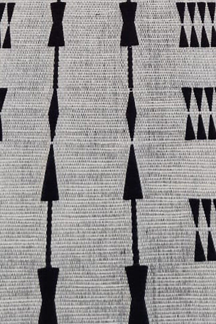 Black & White Cotton Handwoven Table Runner by Lovitoli at Pernia's Pop Up Shop