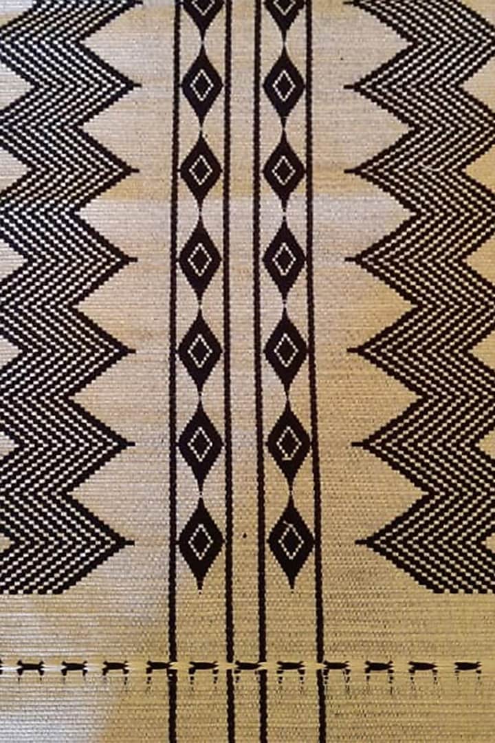 Black & White Cotton Handwoven Aje Table Runner by Lovitoli at Pernia's Pop Up Shop