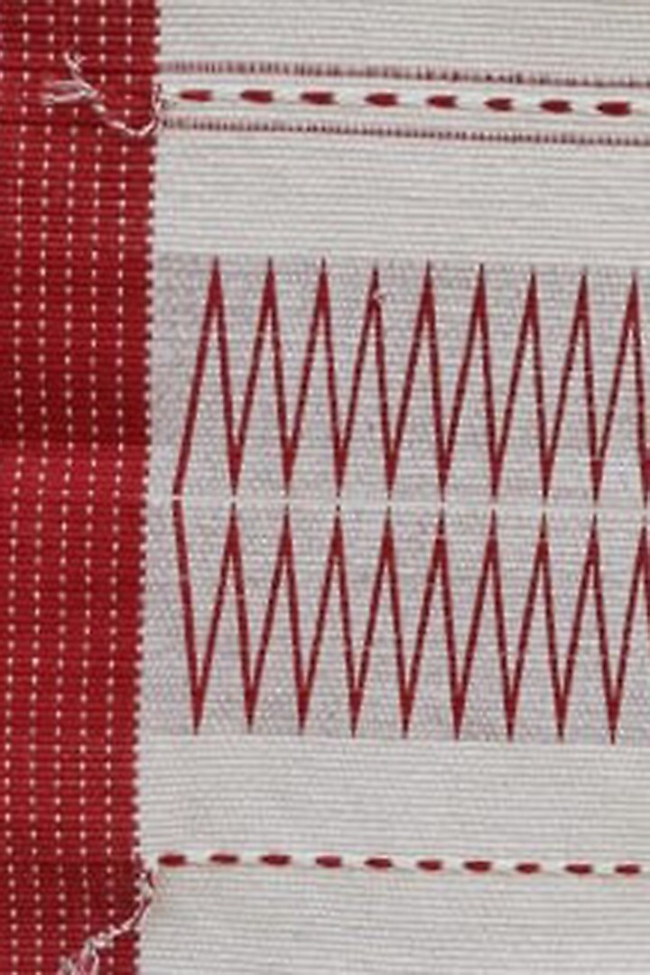 Black & Red Cotton Handwoven Table Runner by Lovitoli at Pernia's Pop Up Shop