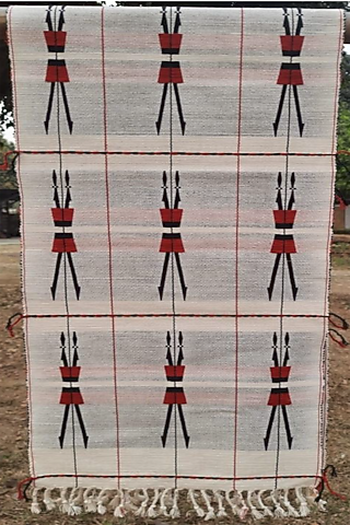 Pink & Red Cotton Handwoven Table Runner by Lovitoli
