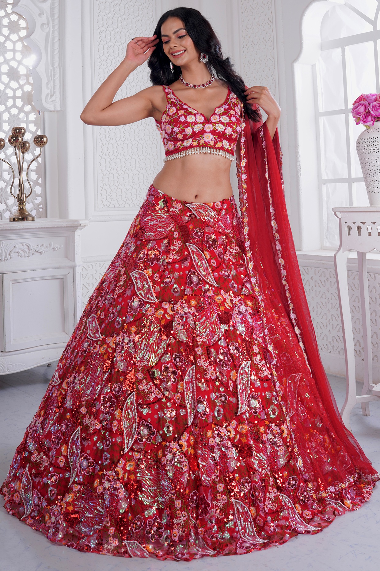 Buy Pearl White Lehenga Choli online-Karagiri