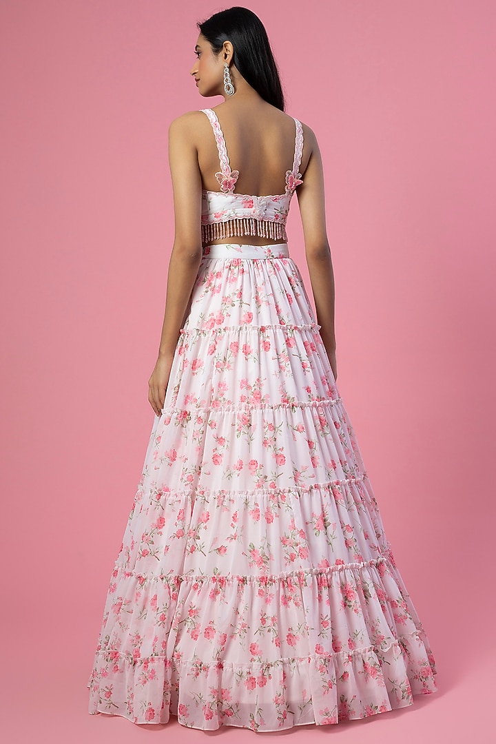 Blush Pink Embroidered & Printed Wedding Lehenga Set by LABEL PRIYANKA KAR at Pernia's Pop Up Shop