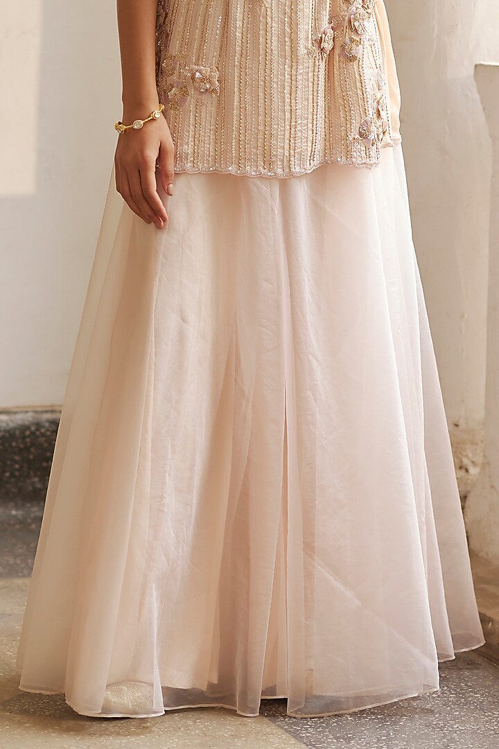 Powder Pink Organza Wedding Sharara Set by Label RSD at Pernia's Pop Up Shop