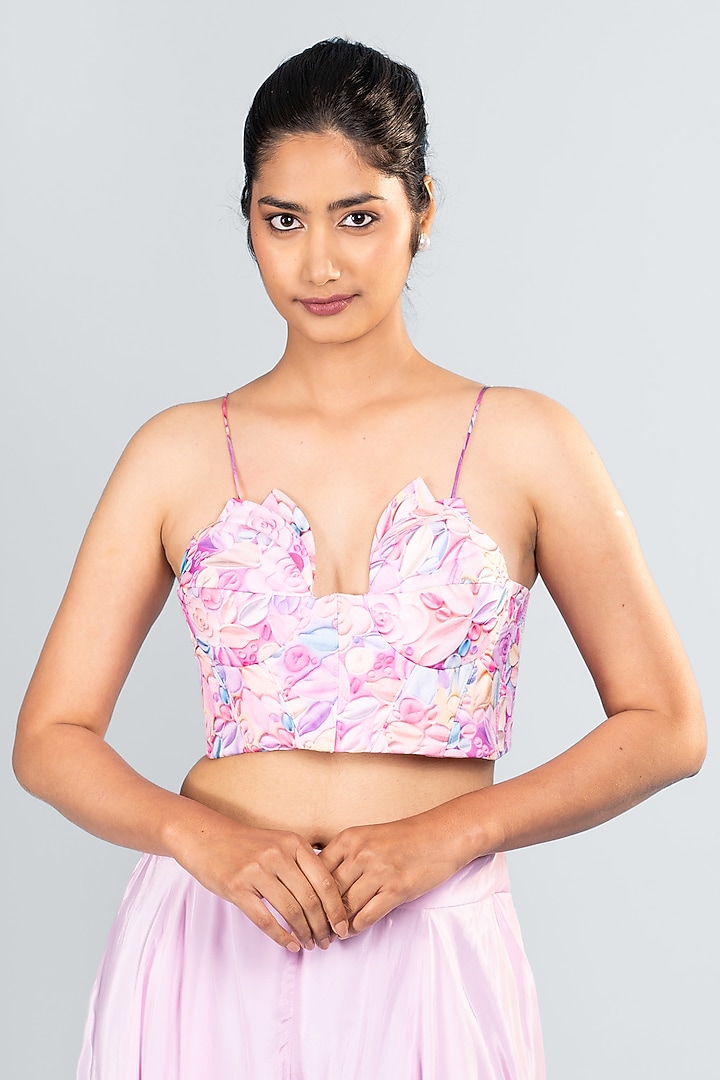 Pink Organza & Silk Pant Set by Label Sayaanika at Pernia's Pop Up Shop