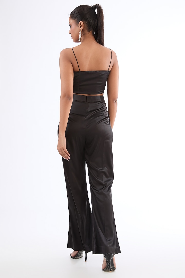Black Tulle Glass Beads Embroidered Jacket Set by LASHA at Pernia's Pop Up Shop