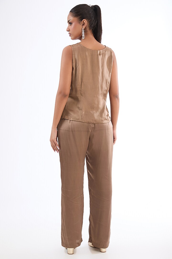 Mouse Grey Organza Embellished Jacket Set by LASHA at Pernia's Pop Up Shop