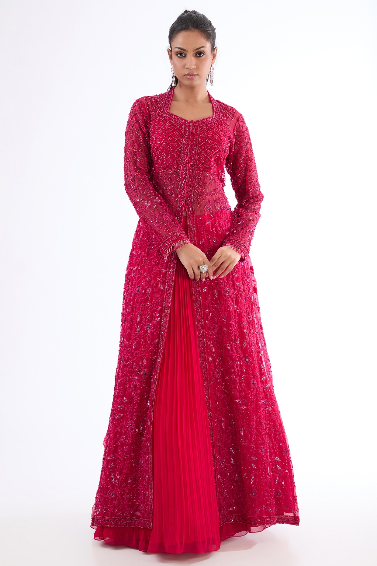 CHIKA Floral Jacquard Jacket Dress | Jacket dress, Indian fashion dresses,  Stylish dresses for girls