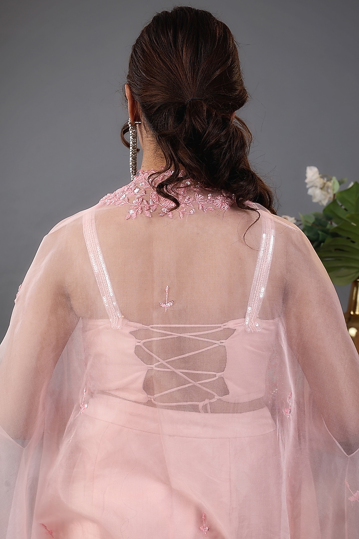 Pink Italian Satin Draped Skirt Set by LASHA at Pernia's Pop Up Shop