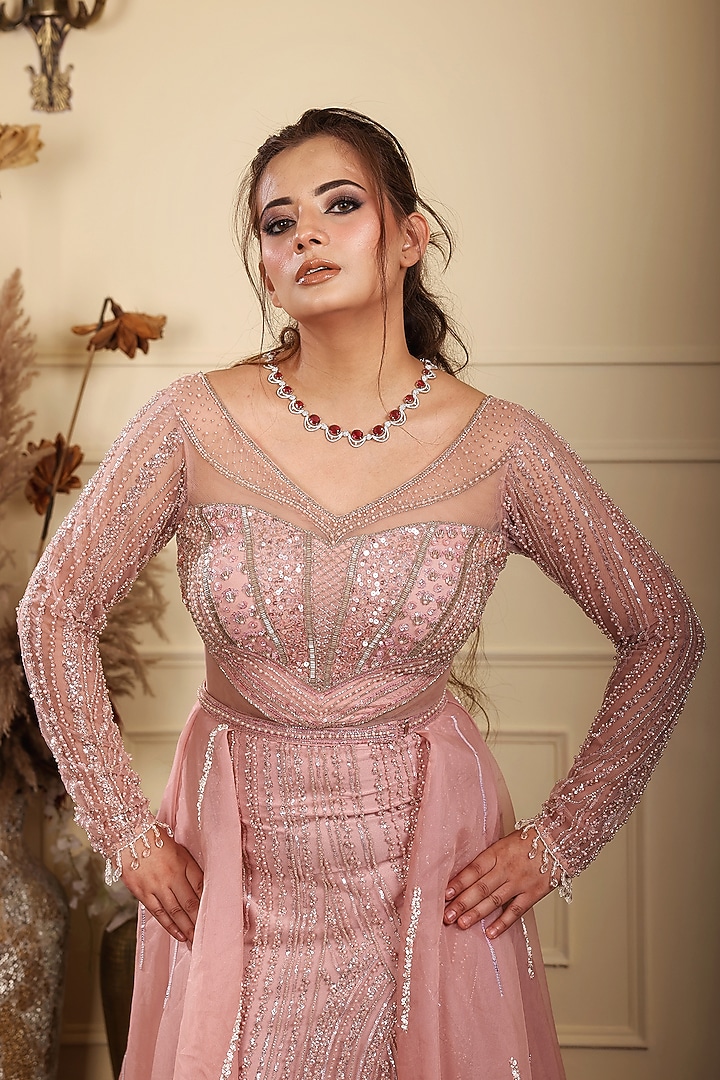 sachin and babi light blue dress A-Line Sweetheart Floral Printed Long Prom Dresses main image 0