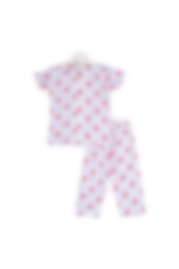 Pink Printed Nightsuit Set For Boys by Little Stars at Pernia's Pop Up Shop