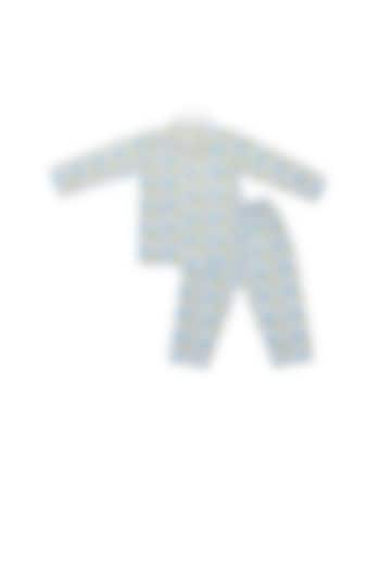 White Beach Printed Night Suit For Boys by Little Stars