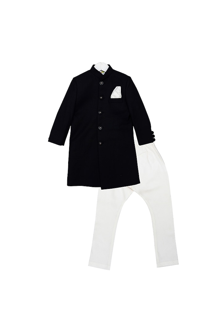 Black & White Jacket Set For Boys by Little Stars