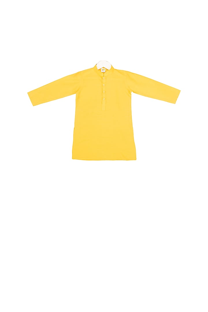 Dandelion Yellow Kurta Set With Mint Green Nehru Jacket For Boys by Little Stars at Pernia's Pop Up Shop