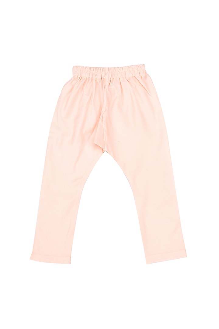 Baby Pink Kurta Set With White Nehru Jacket For Boys by Little Stars at Pernia's Pop Up Shop