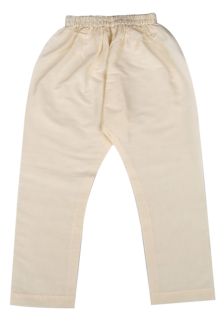 Cream Embroidered Nehru Jacket With Kurta Set For Boys by Little Stars at Pernia's Pop Up Shop