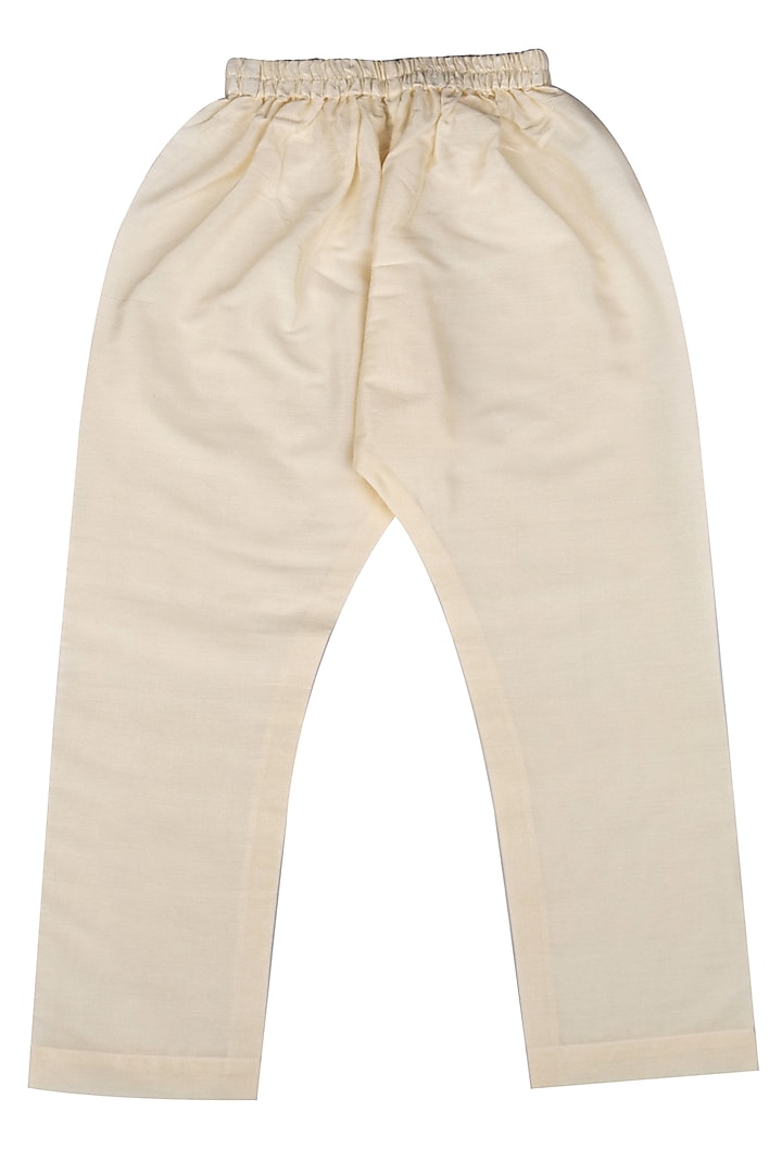 Cream Zari Embroidered Nehru Jacket With Kurta Set For Boys by Little Stars at Pernia's Pop Up Shop