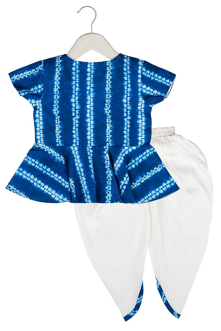 White Muslin Dhoti Pant Set For Girls by Little Stars at Pernia's Pop Up Shop
