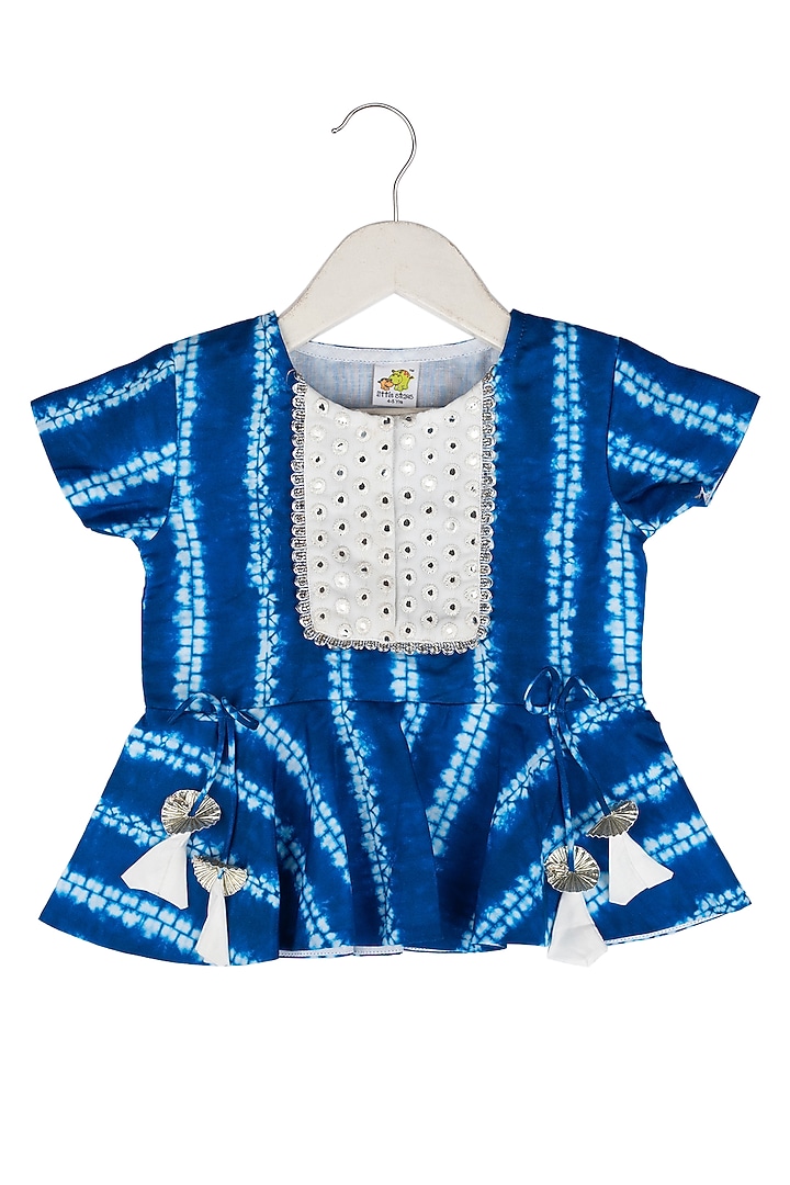 White Muslin Dhoti Pant Set For Girls by Little Stars at Pernia's Pop Up Shop