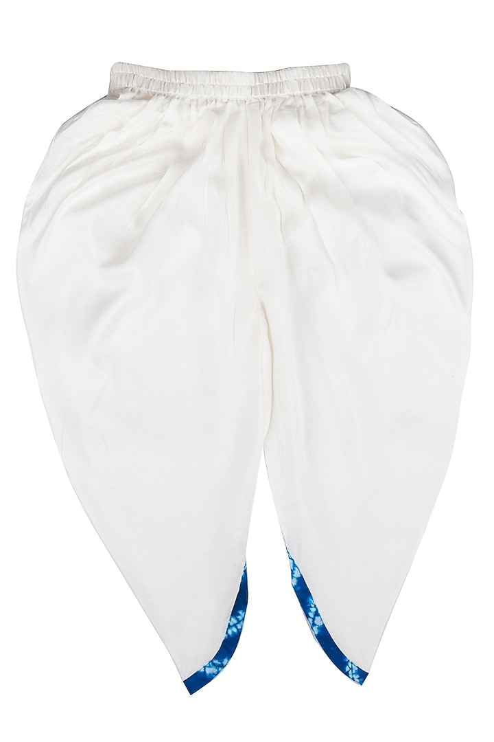 White Muslin Dhoti Pant Set For Girls by Little Stars at Pernia's Pop Up Shop