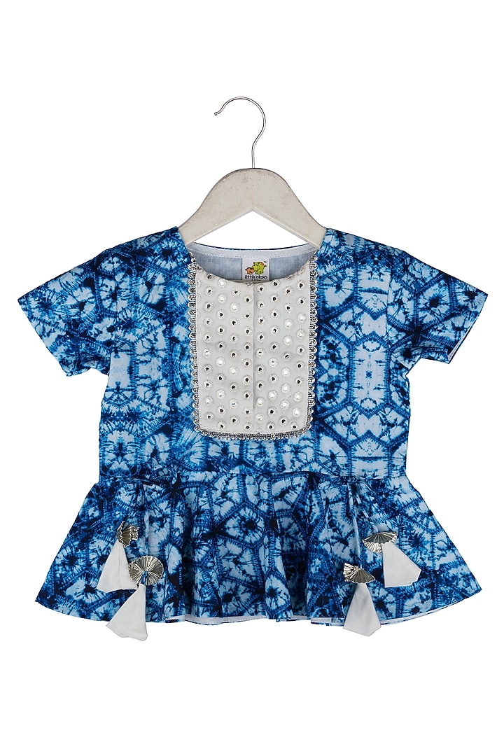White Muslin Dhoti Pant Set For Girls by Little Stars at Pernia's Pop Up Shop