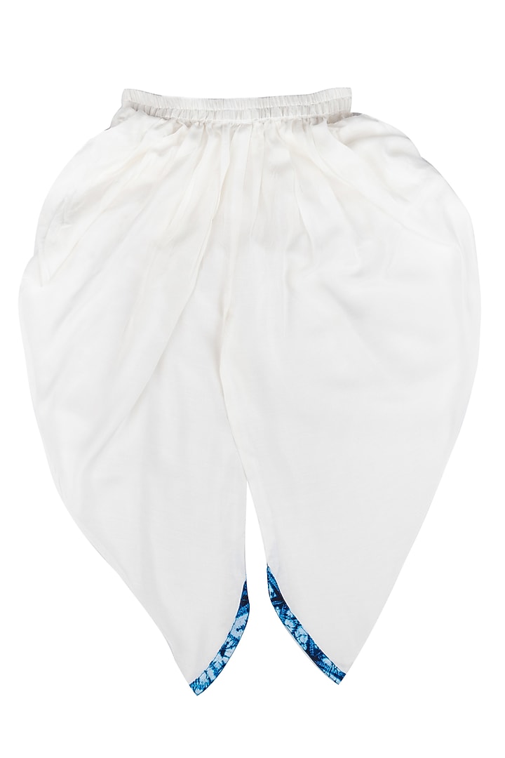 White Muslin Dhoti Pant Set For Girls by Little Stars at Pernia's Pop Up Shop