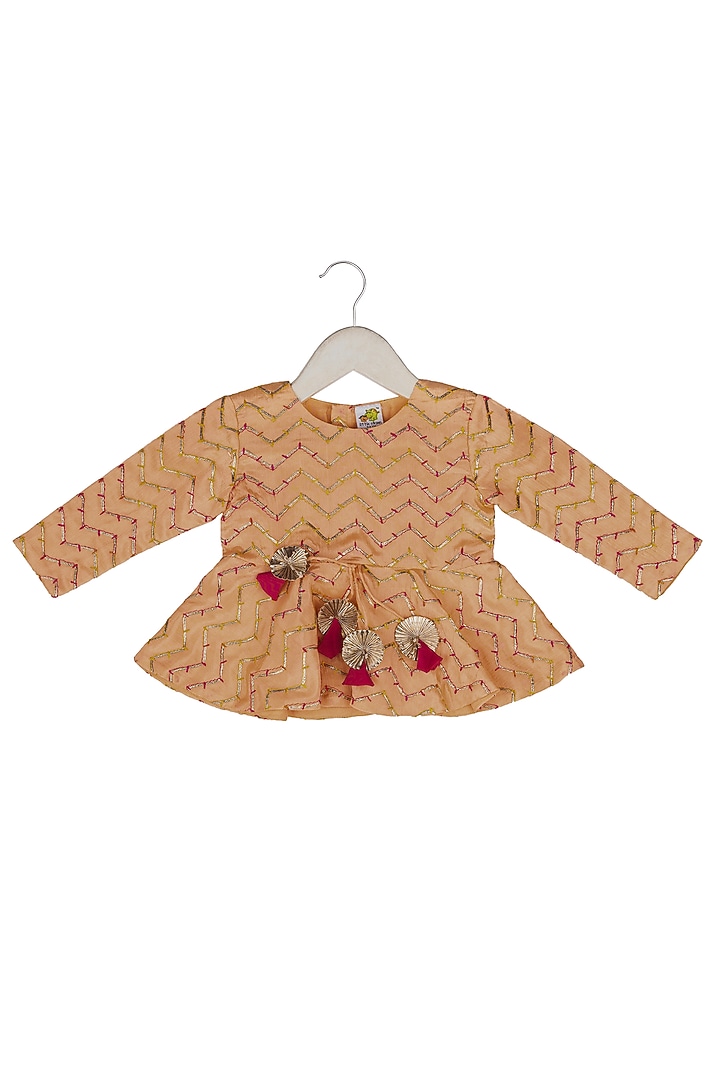 Pink Muslin Dhoti Pant Set For Girls by Little Stars at Pernia's Pop Up Shop