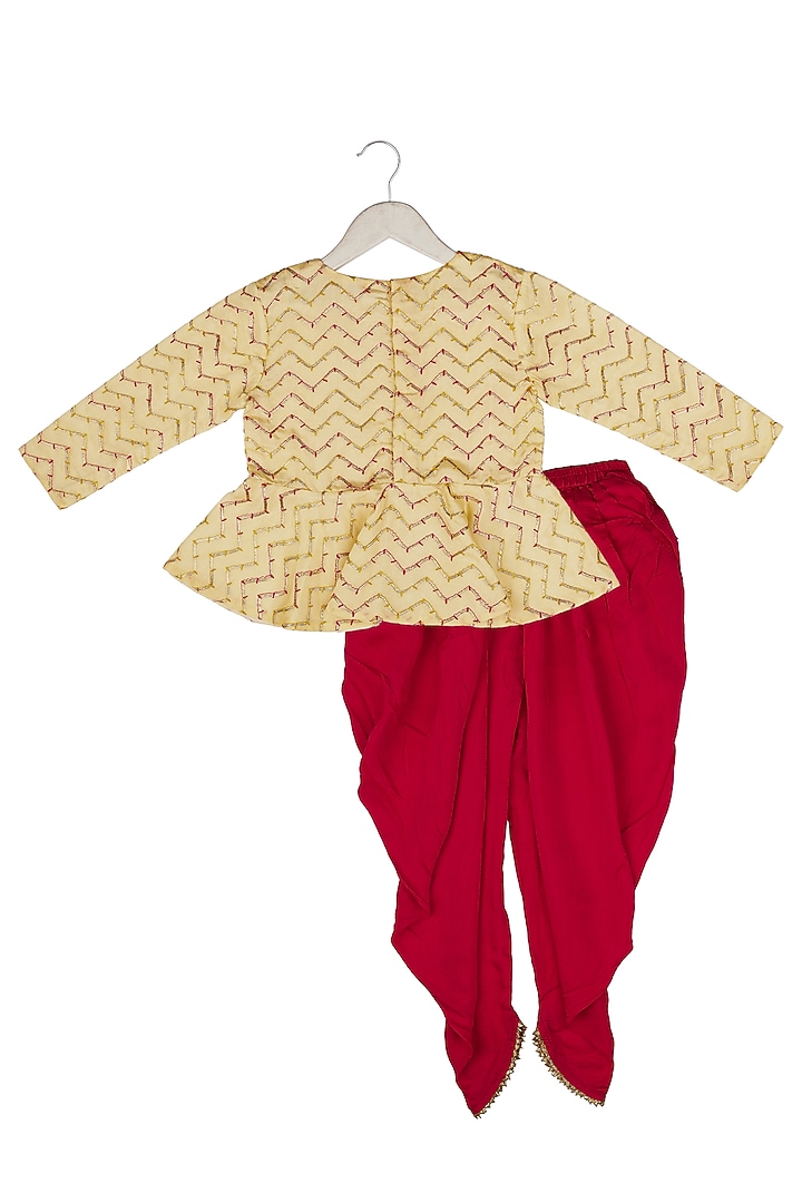 Pink Muslin Pant Set For Girls by Little Stars at Pernia's Pop Up Shop