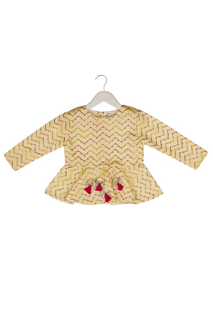 Pink Muslin Pant Set For Girls by Little Stars at Pernia's Pop Up Shop