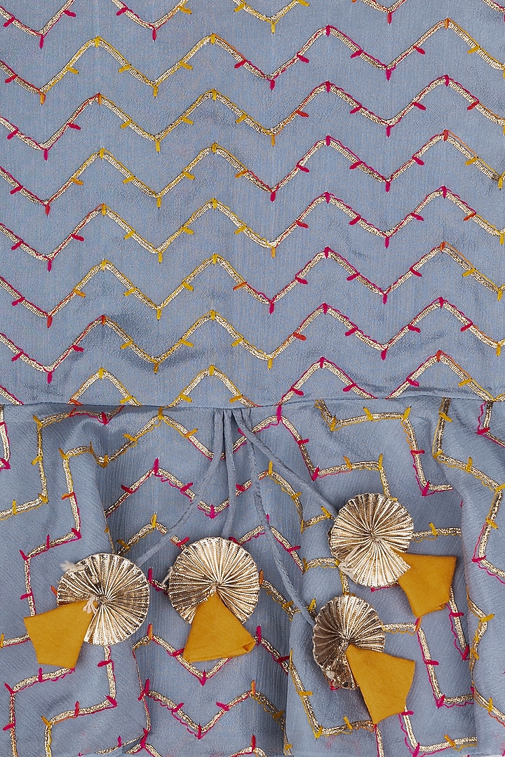Mustard Muslin Dhoti Pant Set For Girls by Little Stars at Pernia's Pop Up Shop