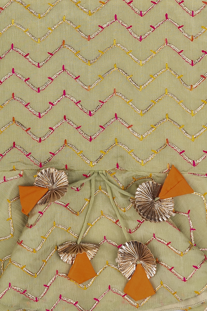 Orange Muslin Dhoti Pant Set For Girls by Little Stars at Pernia's Pop Up Shop