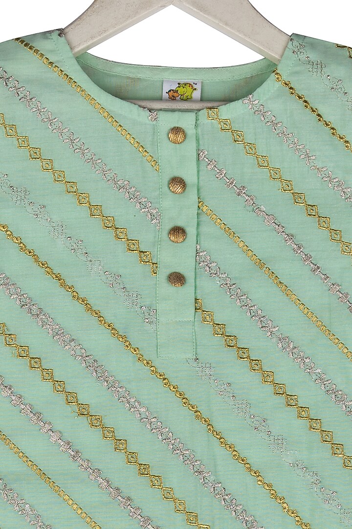 Mint Muslin Sharara Set For Girls by Little Stars at Pernia's Pop Up Shop
