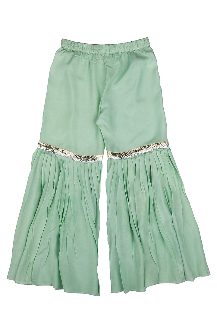 Mint Muslin Sharara Set For Girls by Little Stars at Pernia's Pop Up Shop