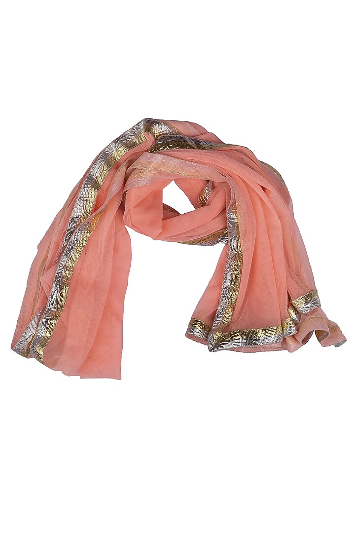 Peach Muslin Sharara Set For Girls by Little Stars at Pernia's Pop Up Shop