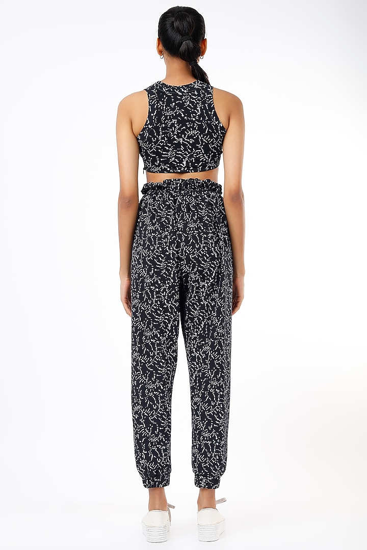 Black Block Printed Pant Set by LstSoles at Pernia's Pop Up Shop