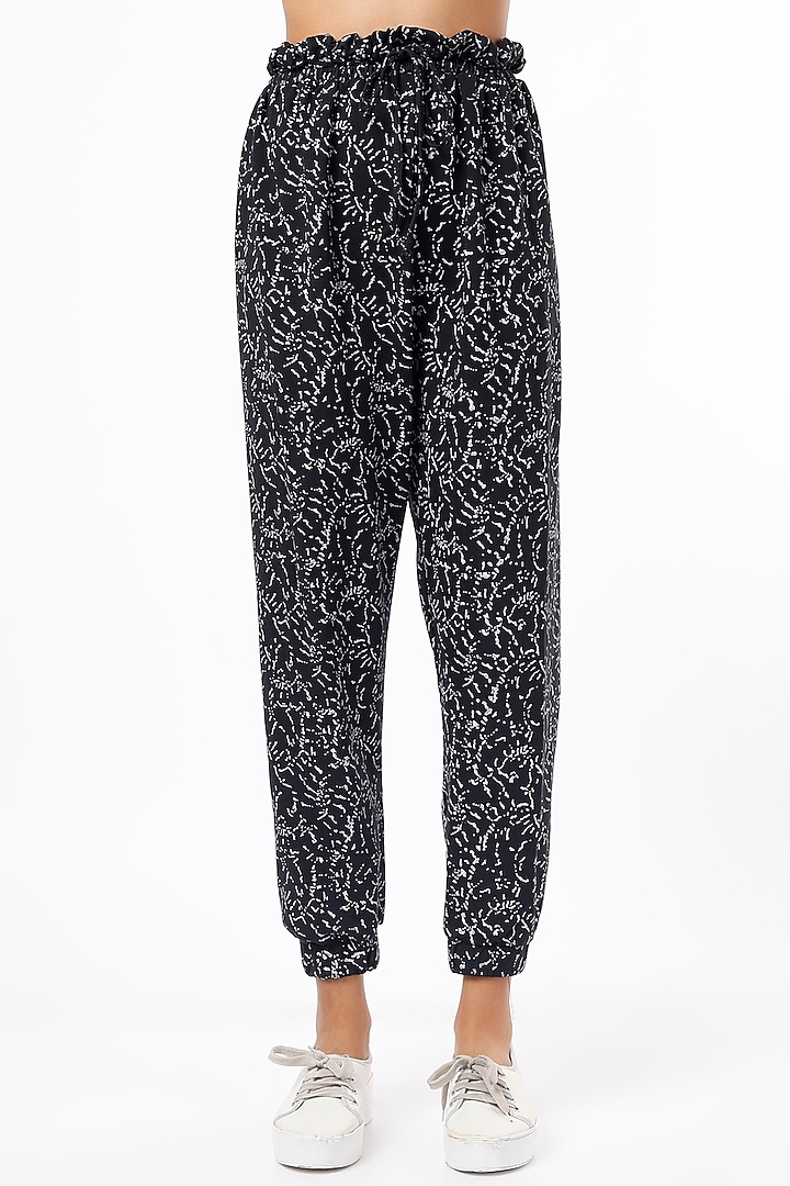 Black Block Printed Pant Set by LstSoles at Pernia's Pop Up Shop