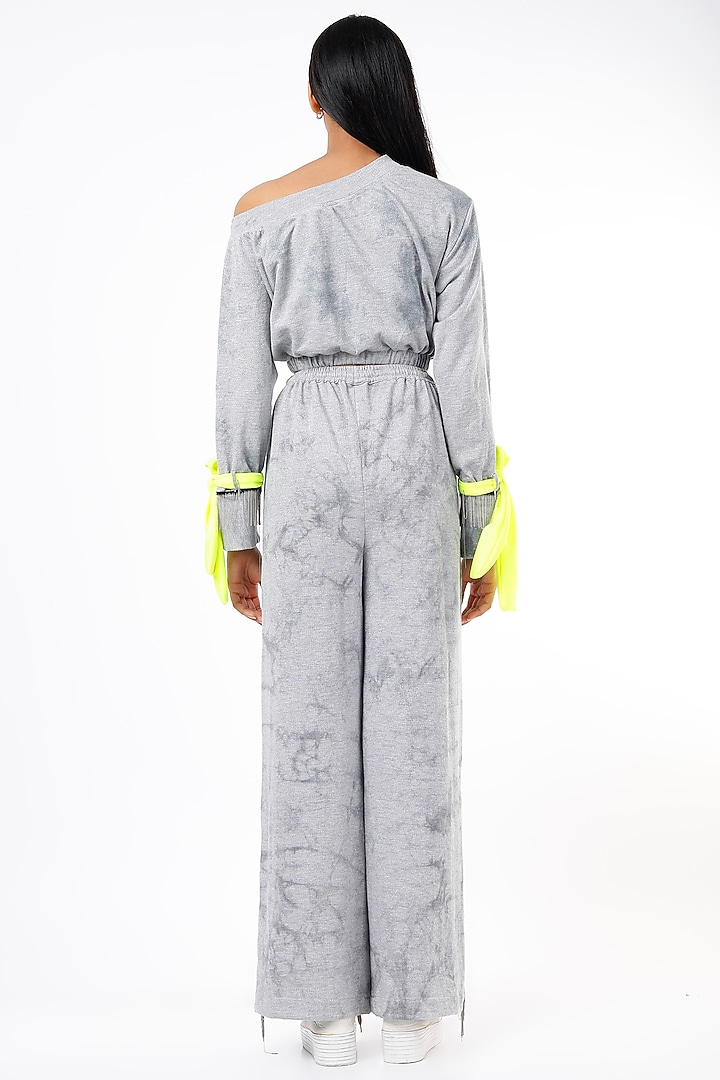 Grey Cotton Knit Pant Set by LstSoles at Pernia's Pop Up Shop