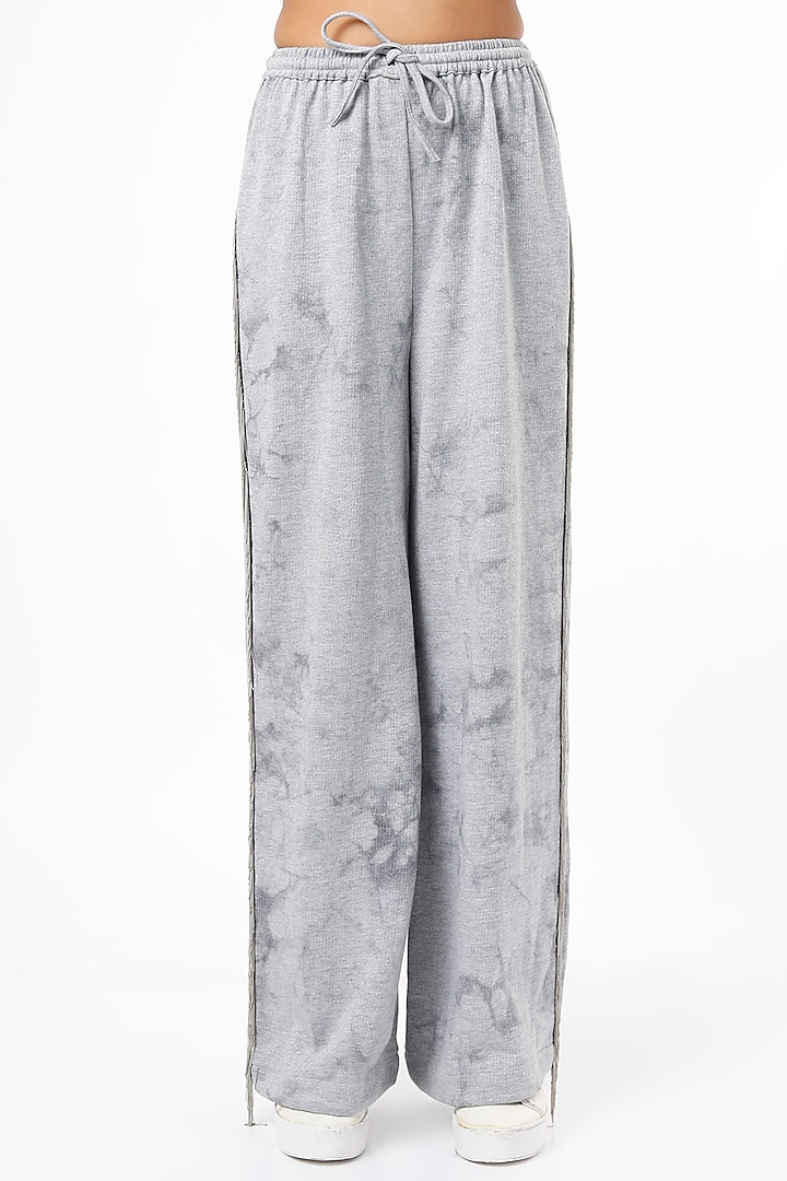 Grey Cotton Knit Pant Set by LstSoles at Pernia's Pop Up Shop