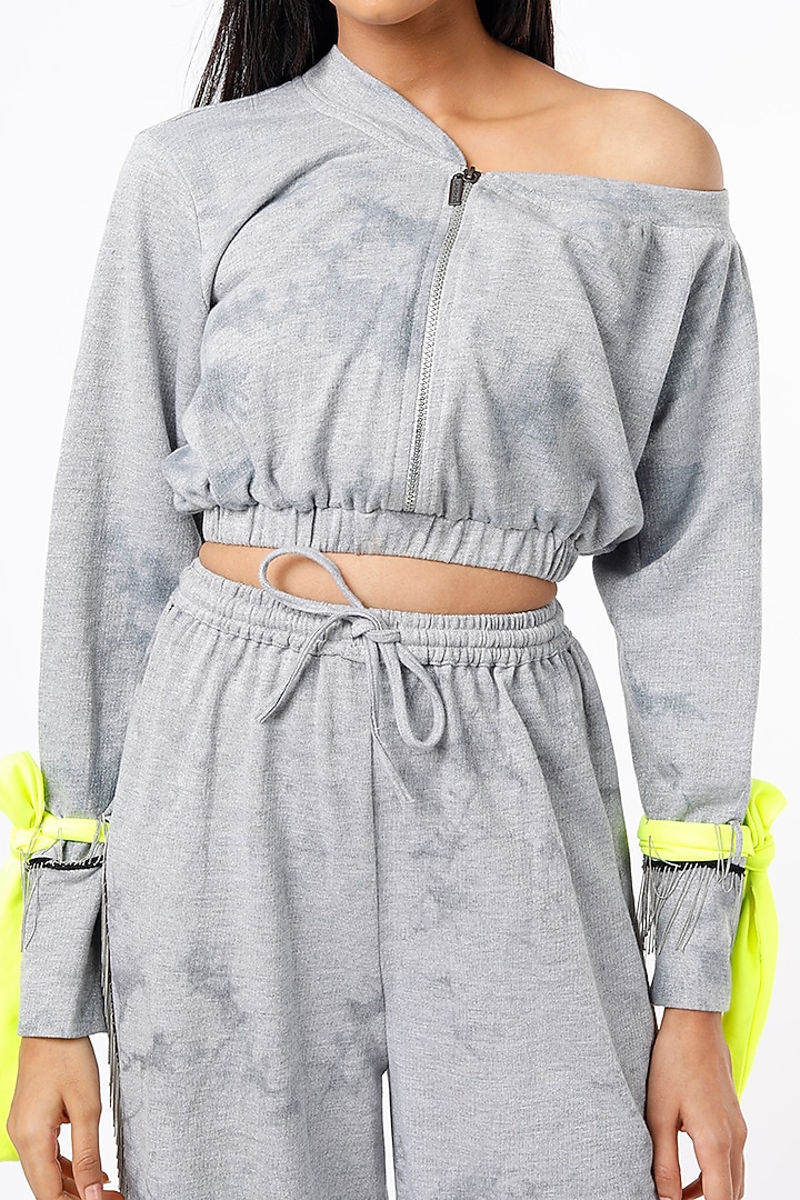 Grey Cotton Knit Pant Set by LstSoles at Pernia's Pop Up Shop