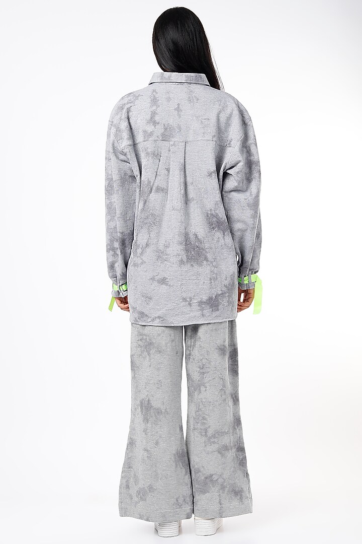 Grey Unbrushed Cotton Knit Pant Set by LstSoles at Pernia's Pop Up Shop