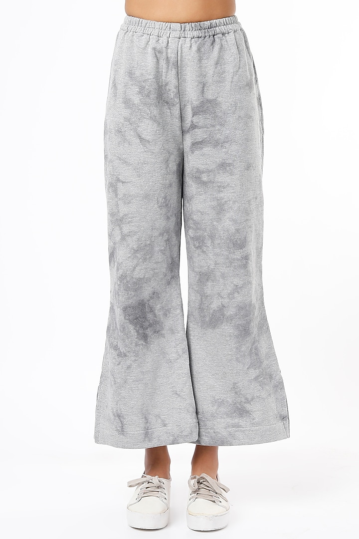 Grey Unbrushed Cotton Knit Pant Set by LstSoles at Pernia's Pop Up Shop
