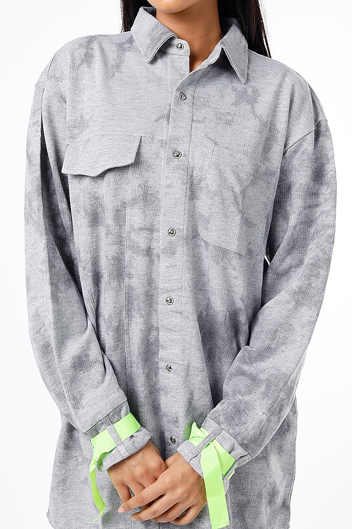 Grey Unbrushed Cotton Knit Pant Set by LstSoles at Pernia's Pop Up Shop