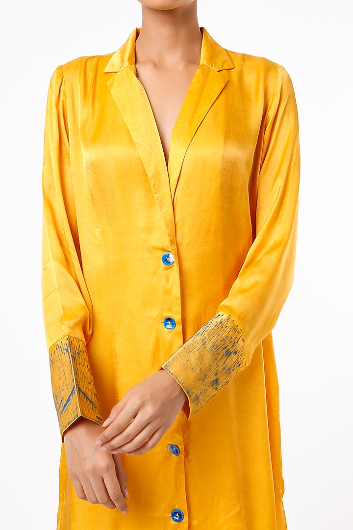Mustard Cotton Silk Blazer Summer Dress by LstSoles at Pernia's Pop Up Shop