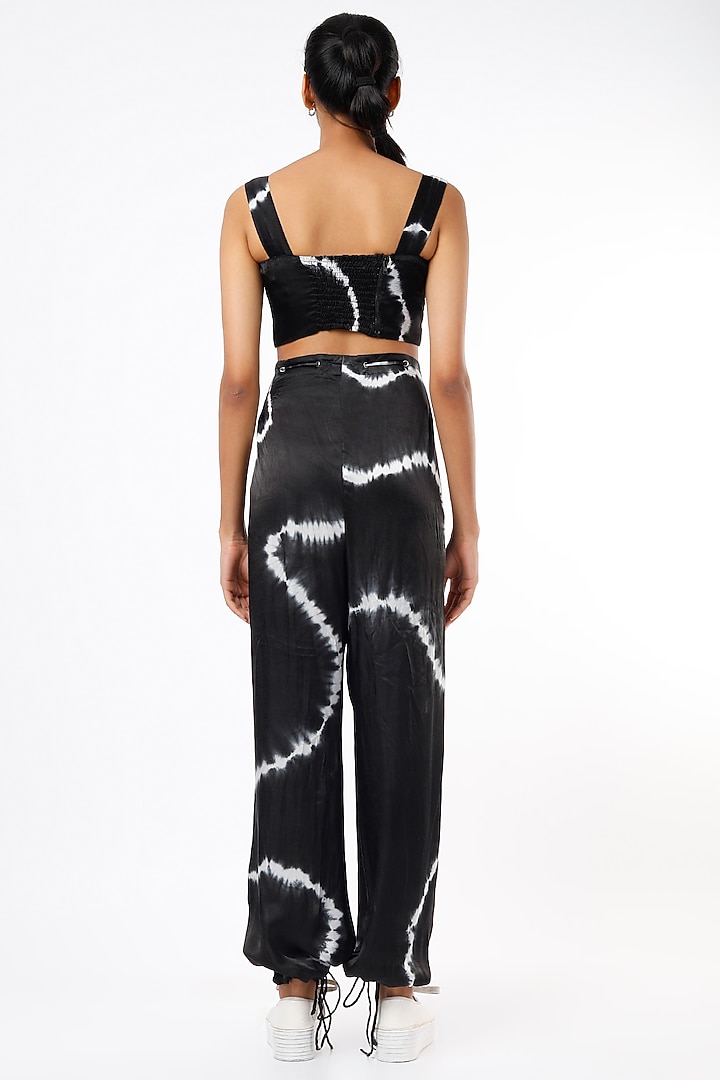 Black Cotton Silk Jogger Pant Set by LstSoles at Pernia's Pop Up Shop