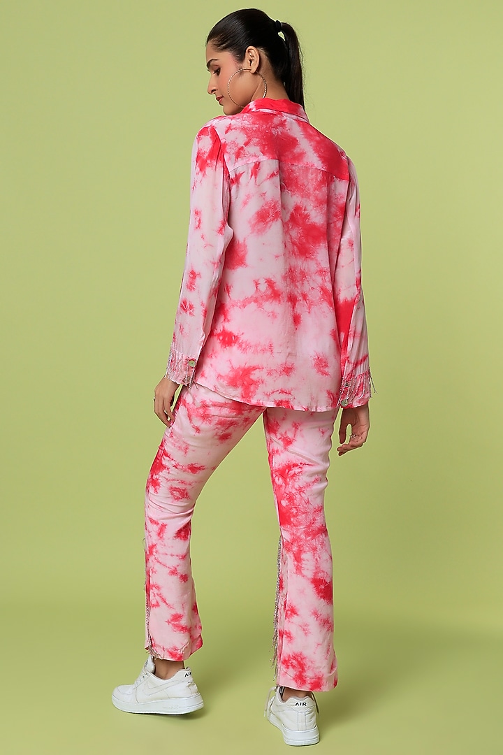 Pink Crepe Pant Set by LstSoles at Pernia's Pop Up Shop